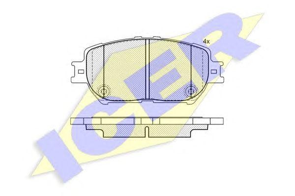 181689 колодки дисковые передние !\ Toyota Camry 2.4WT-i/3.0i 01> 181689 ICER