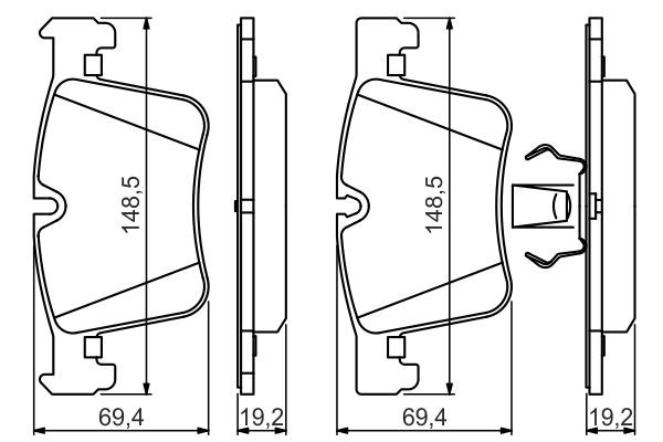 Колодки тормозные передние 0986494487 0 986 494 487 BOSCH