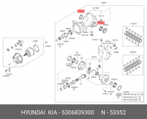 уплотнительное кольцо дифференциала!\ Hyundai Santa Fe/ Tucson 5306839300 HYUNDAI