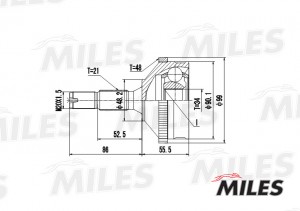 ШРУС наружный PEUGEOT 206 1.4-1.9D 98- (с ABS) (GSP 810056) GA20372 GA20372 MILES