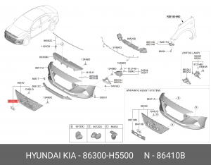 Эмблема символ "H" овал Hyundai Accent Solaris 2020-2022 /дилерский оригинал/ 86300H5500 HYUNDAI KIA