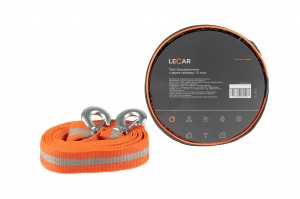 Трос буксировочный 10т, 2 крюка, ширина ленты 50мм, 5м, сумка LECAR000050806 LECAR