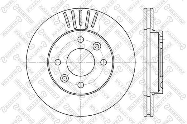 диск тормозной передний!\ Renault Clio/Megane/R19 1.4-1.9TD 83> 6020-3909V-SX STELLOX
