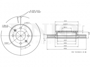 Диск тормозной передний BRD-20077 UNIO