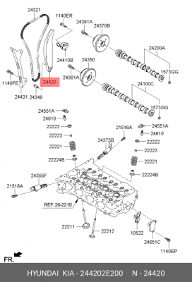 Успокоитель цепи HYUNDAI Tucson (15-) OE 244202E200 HYUNDAI KIA