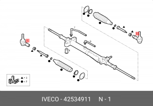 наконечник тяги рулевой!2x рейки M16x1.5\IVECO DAILY 42534911 IVECO