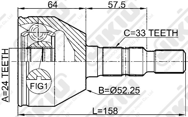 ШРУС JC34008 JC34008 JIKIU