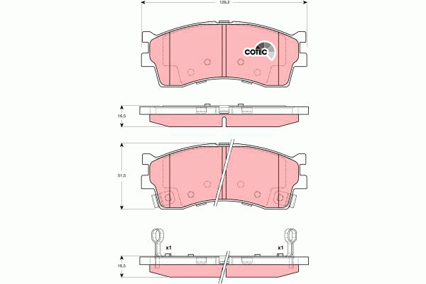 Колодки тормозные KIA Spectra (ИжАвто) (05-), Rio (02-), Clarus (98-) передние ( GDB3285 TRW
