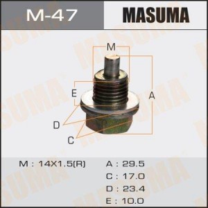 Пробка сливная ISUZU картера масляного 14х1.5мм (с магнитом) MASUMA M-47 MASUMA