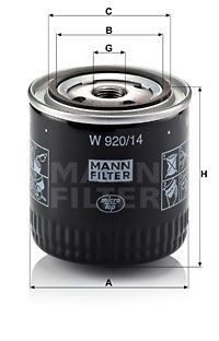 MANN-FILTER Масляный фильтр W92014 MANN FILTER