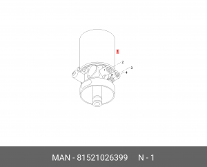 ОСУШИТЕЛЬ ВОЗДУХА 12,5 BAR MAN 81521026399 MAN