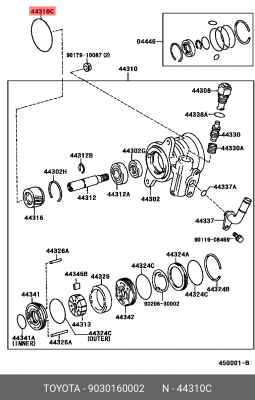 Кольцо насоса гидроусилителя 90301-60002 90301-60002 TOYOTA