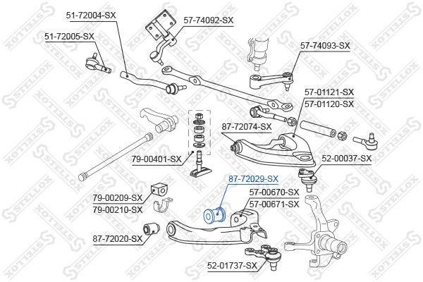 сайлентблок нижн. рычага зад.!\ Mitsubishi Pajero 91-01 87-72029-SX STELLOX