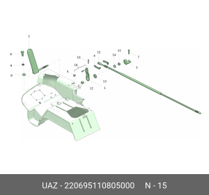 Трос акселератора УАЗ-3741,2206 дв. ЗМЗ-4091 (ОАО УАЗ) 220695110805000 UAZ UAZ