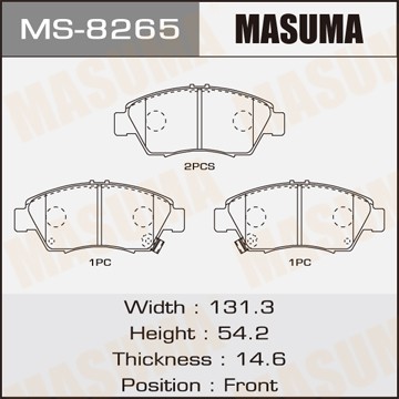колодки дисковые передние!\ Honda Civic 1.3i-1.6i &16V 91-01 MS8265 MASUMA