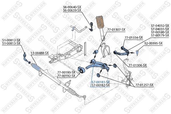 рычаг нижний левый!\ BMW X5/X6 00> 57-00183A-SX STELLOX