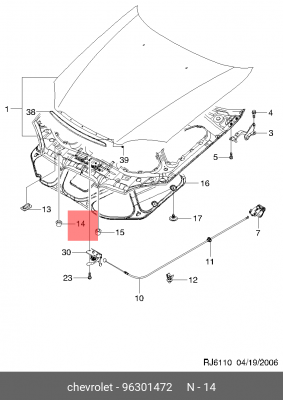 амортизатор крышки багажника!\ Chevrolet Lacetti 03-11/Captiva 07-11 96301472 GENERAL MOTORS