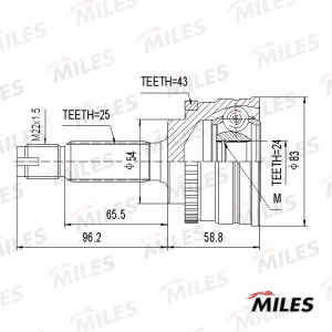 ШРУС наружный с ABS MITSUBISHI GALANT VII-VIII 92-03 GA20667 GA20667 MILES