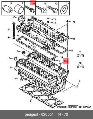 болт c буртиком!\ Peugeot 206/306/307/405/406/607, Citroen С4/С5/С8 0205 51 CITROEN PEUGEOT