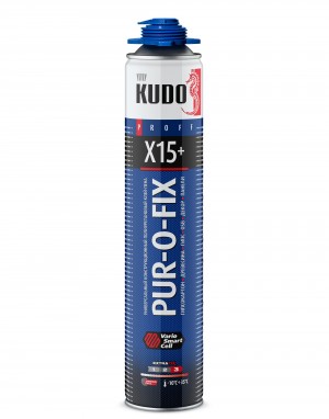 Клей-пена 1000мл универсальный конструкционный проф. всесезонный PUR-O-FIX X15+  KUPP10B15SU KUDO