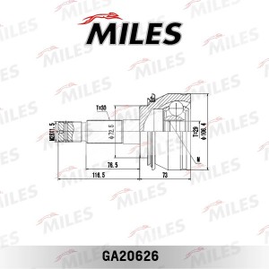 ШРУС наружный TOYOTA HILUX III 2.5D-3.0D 05- (GSP 859199) GA20626 GA20626 MILES