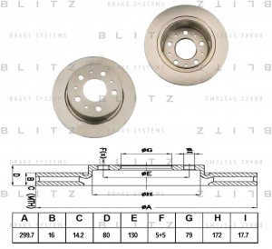 диск тормозной задний!\ Fiat Ducato,Peugeot Boxer,Citroen Jumper 2.2D/HDi/2.3D/3 BS0242 BLITZ