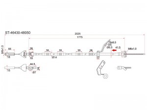 Трос ручника TY Kluger ACU/MCU20, 2WD -LH ST-46430-48050 ST4643048050 SAT