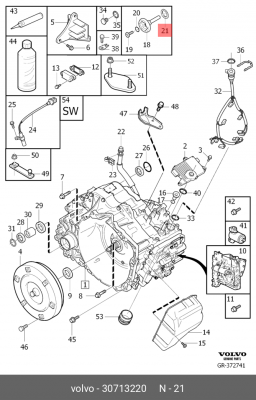 кольцо уплотнительное!\ Volvo 30713220 VOLVO