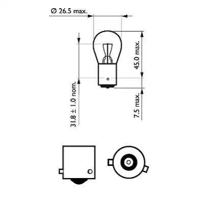Лампа PR21W 12088 12V CP (10) STANDARD RED 12088CP 12088CP PHILIPS