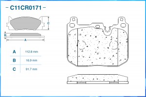 Тормозные колодки передние Low Metallic C11CR0171 C11CR0171 CWORKS