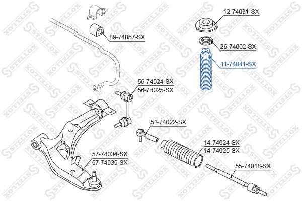 отбойник-пыльник амортизатора переднего!\ Nissan Maxima CA33 00> 11-74041-SX STELLOX