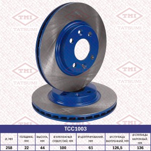 Диск тормозной передний вентилируемый RENAULT Clio/Logan 12- TCC1003 TCC1003 TATSUMI