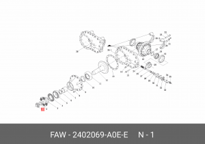 Гайка фланца заднего моста FAW J7 2402069-A0E-E FAW