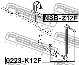 Втулка стабилизатора NISSAN MICRA K12E 2002.11-2010.07 NSB-Z12F NSB-Z12F FEBEST