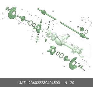 Сальник УАЗ Профи кулака поворотного 75х102х10 (ОАО УАЗ) 236022230404500 UAZ UAZ