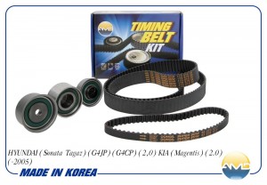 Комплект ГРМ (ремень ГРМ+ремень баланс.+три ролика) HYUNDAI Sonata Tagaz, G4JP,  AMD.KITBR15 AMD