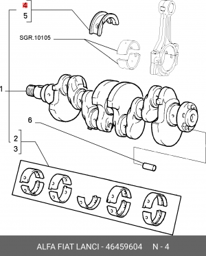 46459604 вкладыш 0254 46459604 FIAT