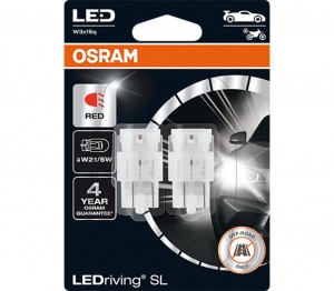 Лампа светодиодная 12V W21/5W W3x16q блистер (2шт.) LEDriving SL Red OSRAM 7515DRP-02B OSRAM