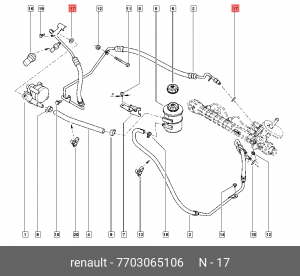уплотнитель трубки ГУР!\ Renault 7703065106 RENAULT