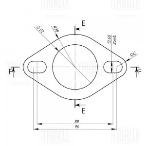 Фланец универ. d=52 под шпильку 13mm. (алюм. сталь) (EMPF 5213) EMPF5213 TRIALLI
