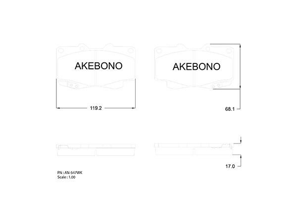 Колодки тормозные дисковые AN-547WK AN547WK AKEBONO