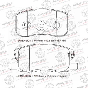 Колодки тормозные дисковые Avantech задние (противоскрипная пластина в компл.) AV1061 AVANTECH