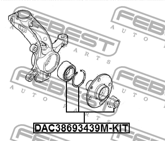 Подшипник ступицы передний DAC38693439M-KIT DAC38693439M-KIT FEBEST