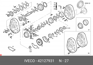 Шайба IVECO Trakker регулировочная среднего моста (SP=1.65мм) OE 42127931 IVECO
