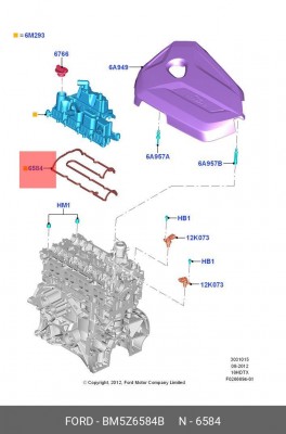 Прокладка клапанной крышки BM5Z6584B BM5Z-6584-B FORD
