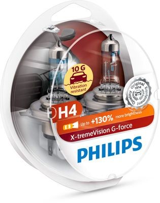 Лампа 12V H4 60/55W P43t-38 +130% блистер (2шт.) X-Treme Vision G-force PHILIPS 12342XVGS2 PHILIPS