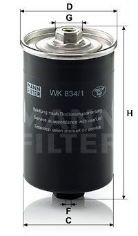 Фильтр топливный WK834/1 WK834/1 MANN FILTER