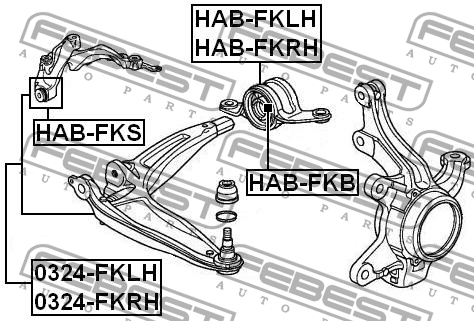 Рычаг подвески 0324-FKLH 0324-FKLH FEBEST