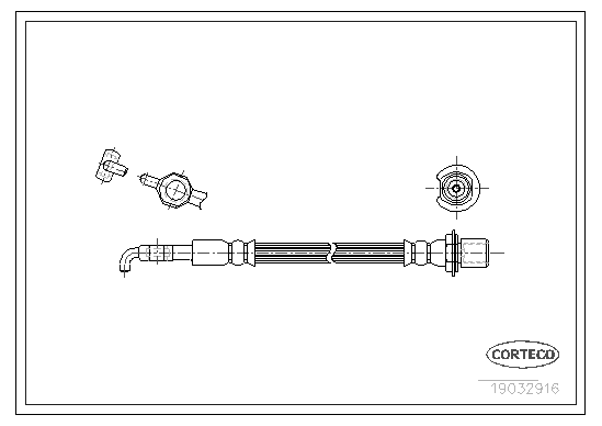 шланг тормозной передний! L=367 Toyota, Lexus GS300 3.0 93-00 19032916 CORTECO