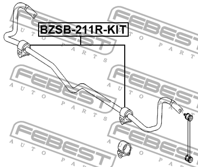Втулка заднего стабилизатора комплект D16 BZSB-211R-KIT FEBEST